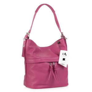 Geanta dama din piele naturala DiAmanti Modena Fucsia